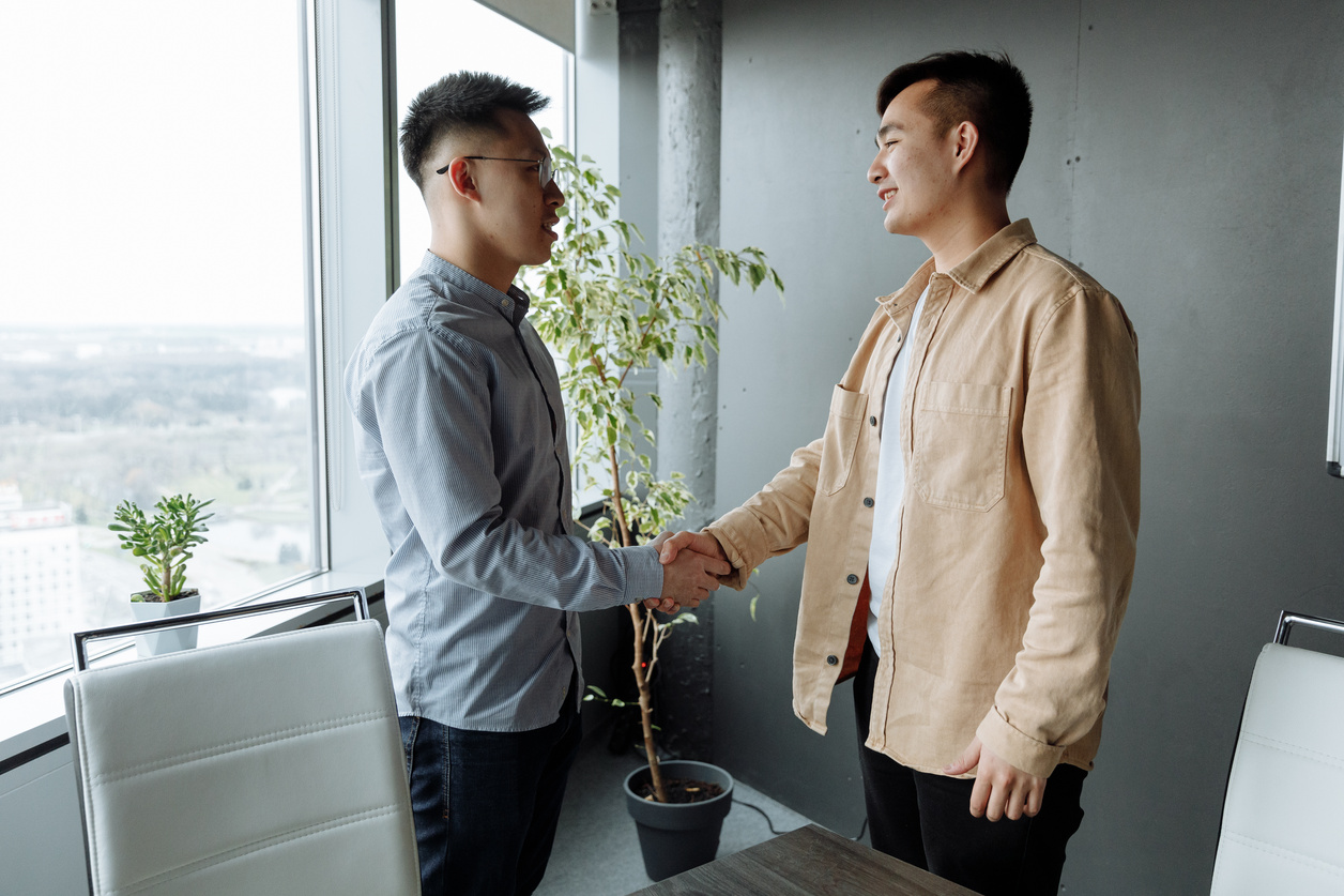 Men Shaking Hands at the Office