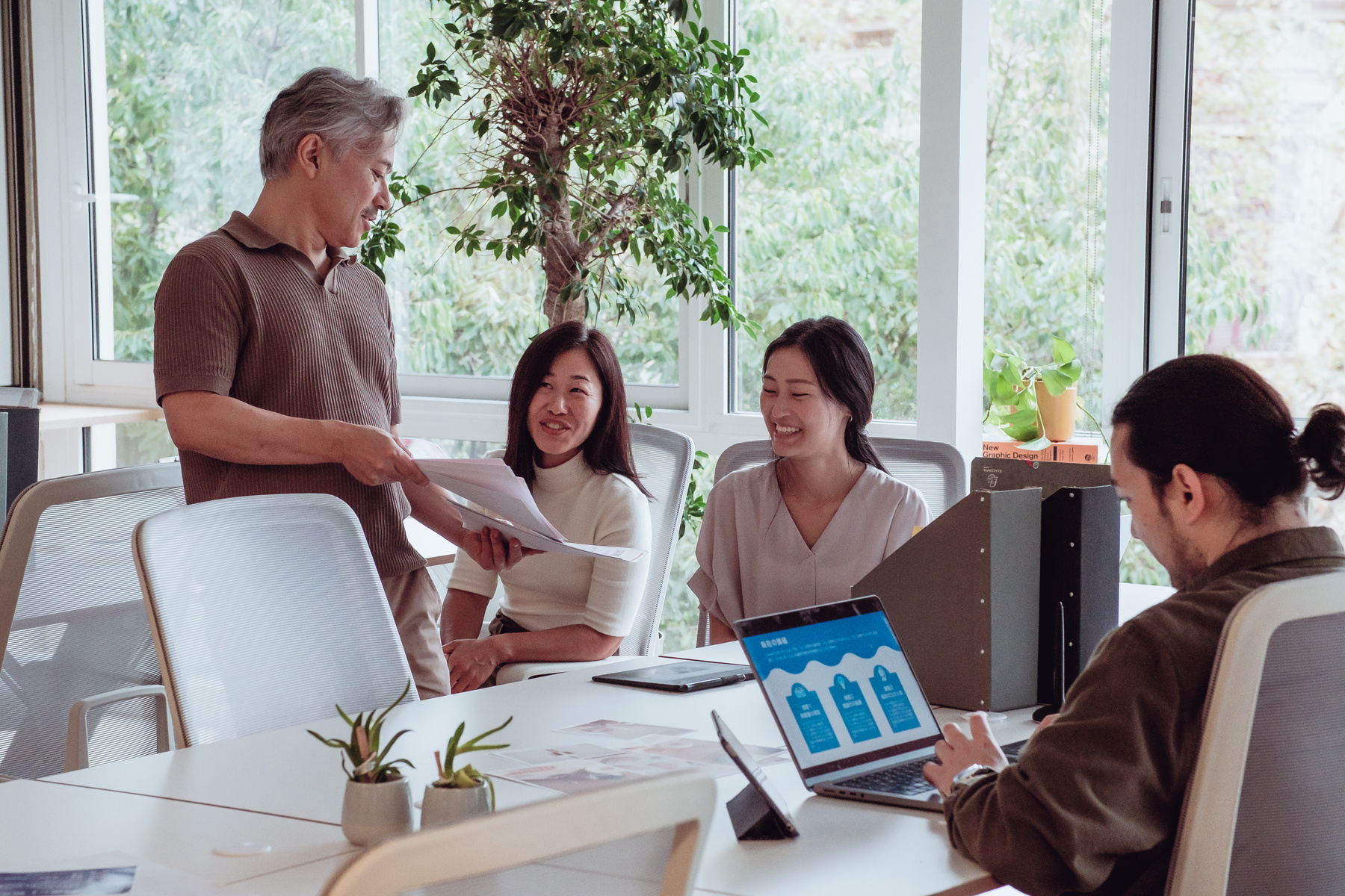 Colleagues Discussing Work in the Office